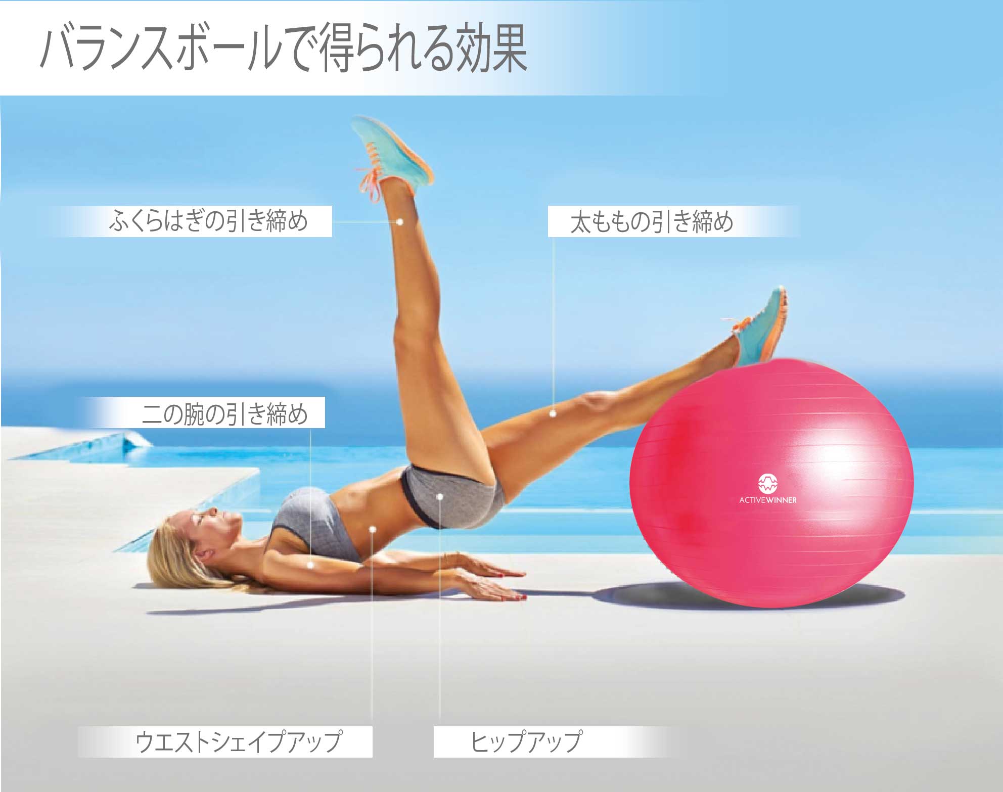 オフィスや自宅のスキマ時間で「ながら」トレーニングができるバランスボール 65cm アンチバーストで安心｜ACTIVE WINNERr 公式 -  ACTIVE WINNER公式オンラインショップ