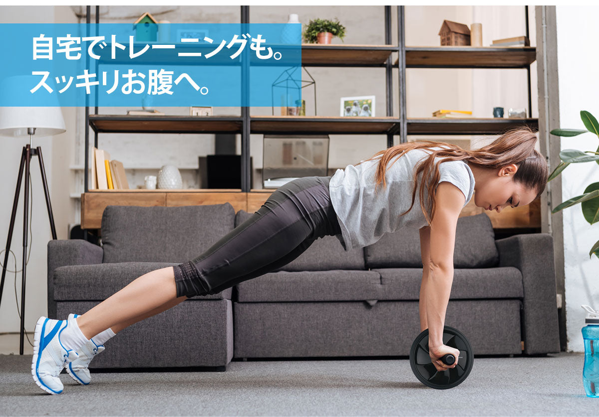 筋トレ革命】二輪腹筋ローラー 自宅ジム 筋肉トレーニング器具